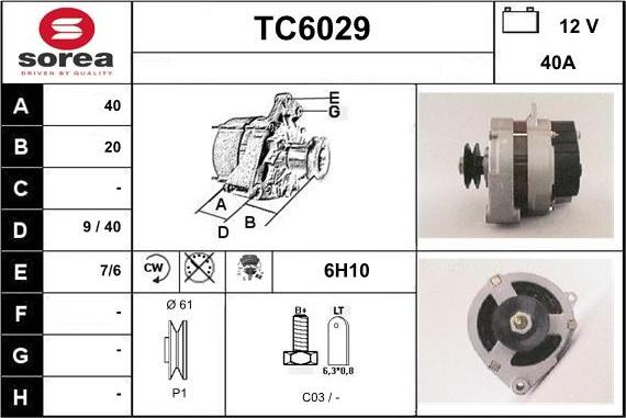 Sera TC6029 - Генератор autospares.lv