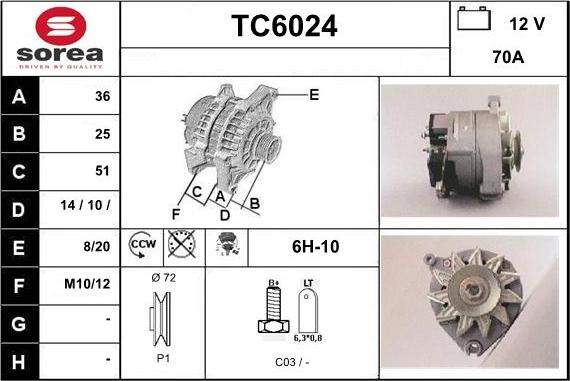 Sera TC6024 - Генератор autospares.lv