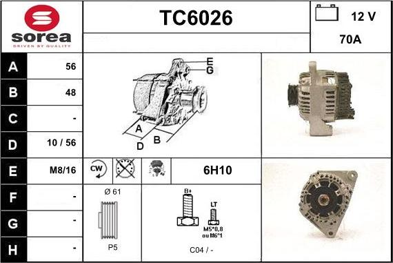 Sera TC6026 - Генератор autospares.lv