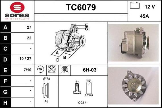 Sera TC6079 - Генератор autospares.lv