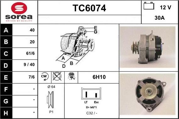 Sera TC6074 - Генератор autospares.lv