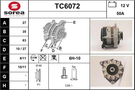 Sera TC6072 - Генератор autospares.lv