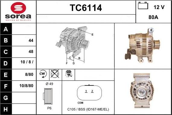 Sera TC6114 - Генератор autospares.lv