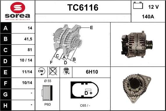 Sera TC6116 - Генератор autospares.lv