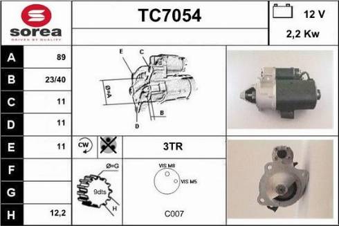 Sera TC7054 - Стартер autospares.lv