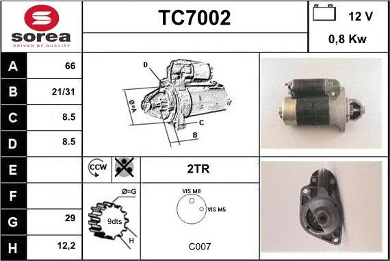 Sera TC7002 - Стартер autospares.lv