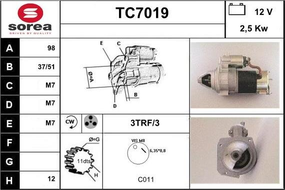 Sera TC7019 - Стартер autospares.lv