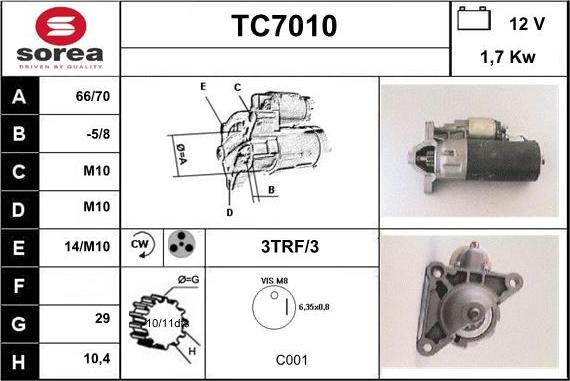 Sera TC7010 - Стартер autospares.lv