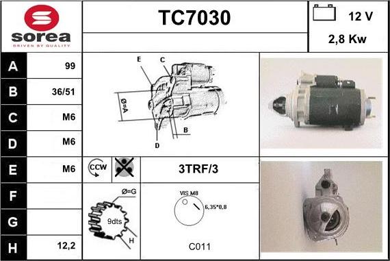 Sera TC7030 - Стартер autospares.lv