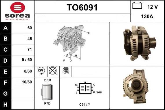 Sera TO6091 - Генератор autospares.lv