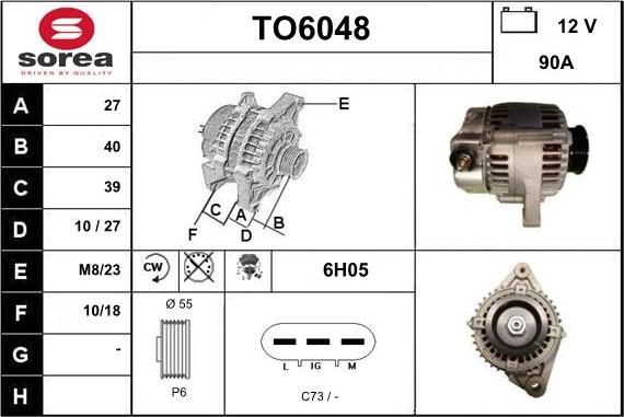 Sera TO6048 - Генератор autospares.lv