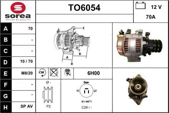 Sera TO6054 - Генератор autospares.lv