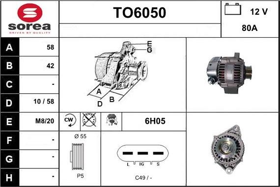 Sera TO6050 - Генератор autospares.lv