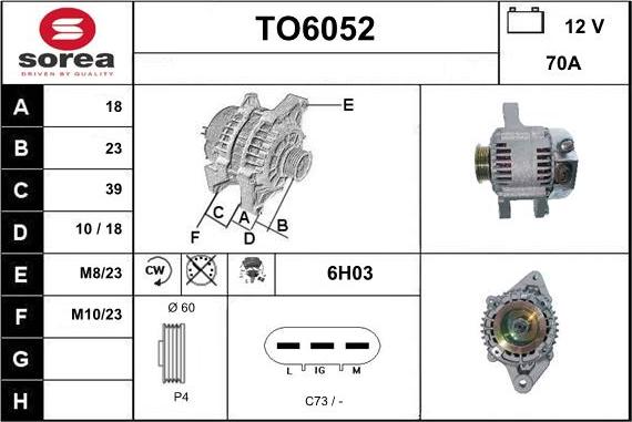 Sera TO6052 - Генератор autospares.lv