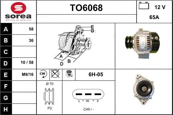 Sera TO6068 - Генератор autospares.lv