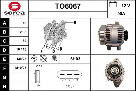 Sera TO6067 - Генератор autospares.lv