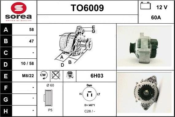 Sera TO6009 - Генератор autospares.lv