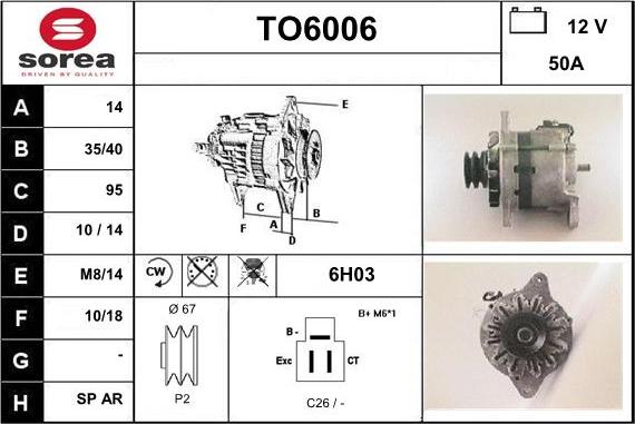 Sera TO6006 - Генератор autospares.lv