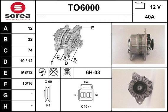 Sera TO6000 - Генератор autospares.lv