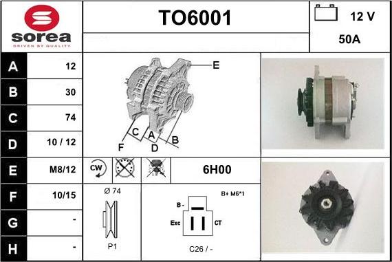 Sera TO6001 - Генератор autospares.lv