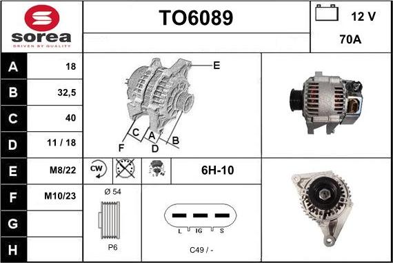 Sera TO6089 - Генератор autospares.lv