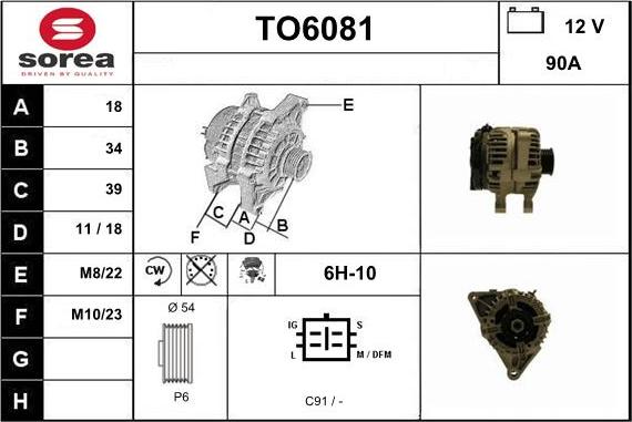 Sera TO6081 - Генератор autospares.lv