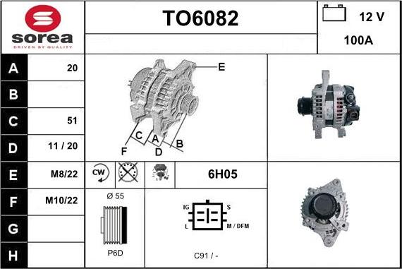 Sera TO6082 - Генератор autospares.lv