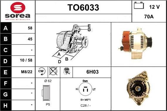 Sera TO6033 - Генератор autospares.lv