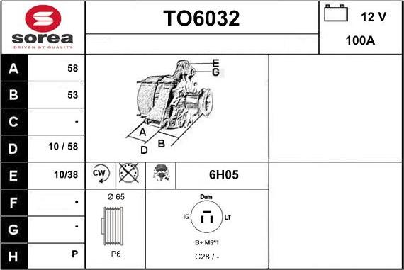 Sera TO6032 - Генератор autospares.lv