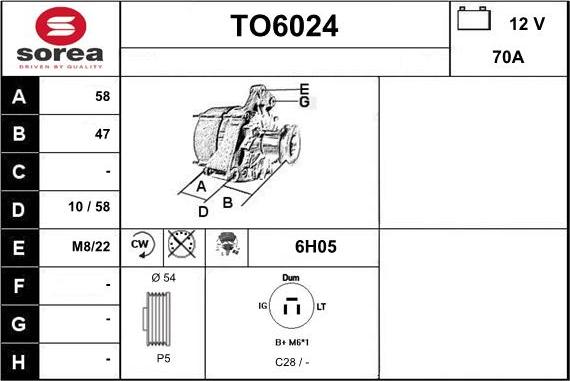 Sera TO6024 - Генератор autospares.lv