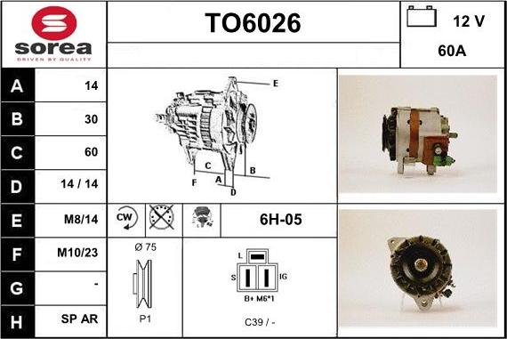 Sera TO6026 - Генератор autospares.lv