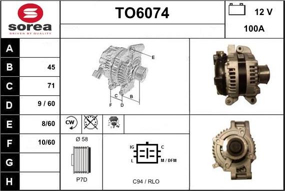 Sera TO6074 - Генератор autospares.lv