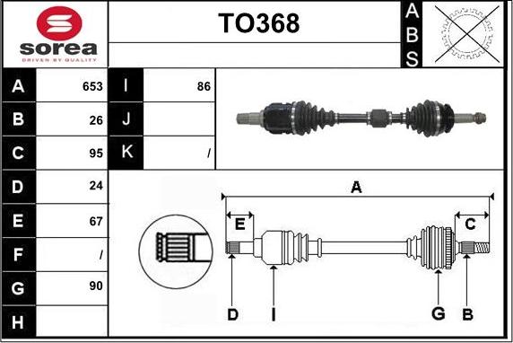 Sera TO368 - Приводной вал autospares.lv