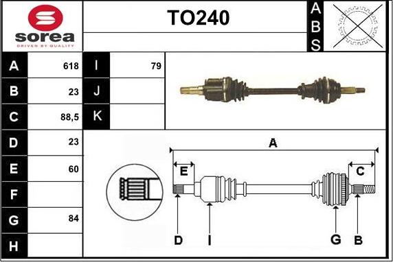 Sera TO240 - Приводной вал autospares.lv