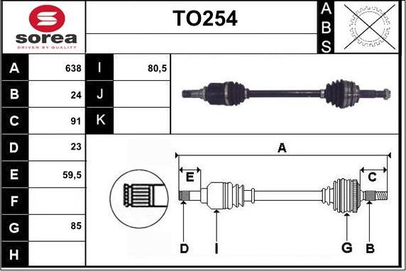 Sera TO254 - Приводной вал autospares.lv