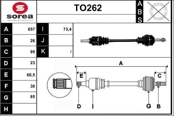 Sera TO262 - Приводной вал autospares.lv