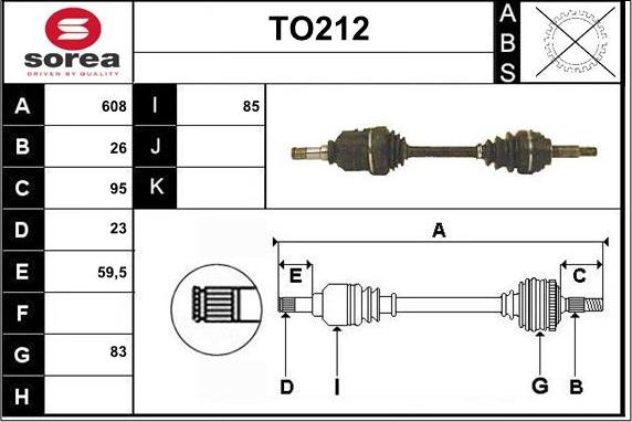 Sera TO212 - Приводной вал autospares.lv