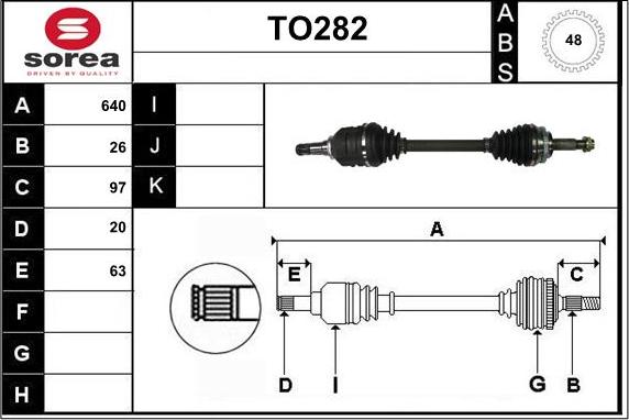 Sera TO282 - Приводной вал autospares.lv