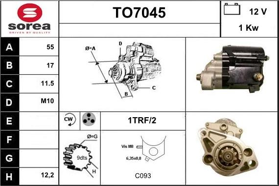 Sera TO7045 - Стартер autospares.lv