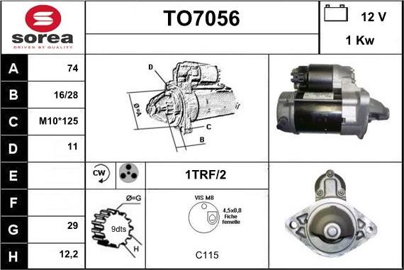 Sera TO7056 - Стартер autospares.lv