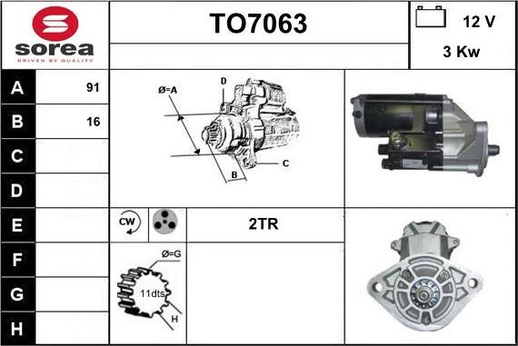 Sera TO7063 - Стартер autospares.lv