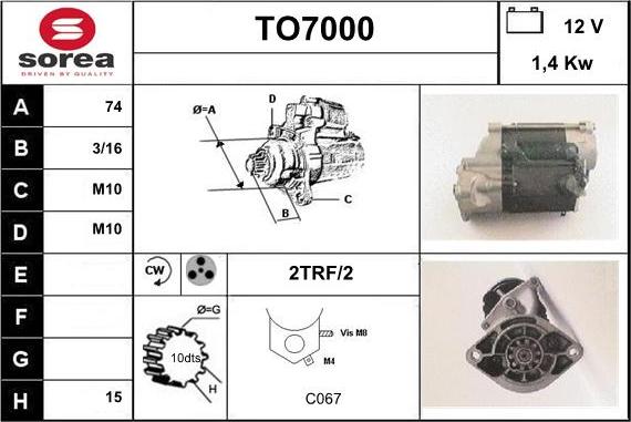 Sera TO7000 - Стартер autospares.lv