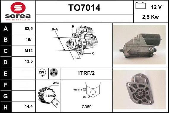 Sera TO7014 - Стартер autospares.lv