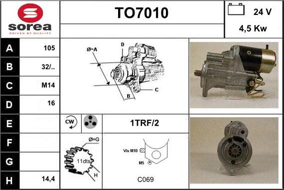 Sera TO7010 - Стартер autospares.lv