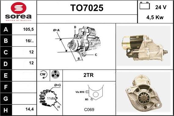 Sera TO7025 - Стартер autospares.lv