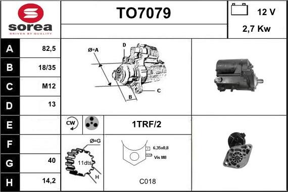 Sera TO7079 - Стартер autospares.lv