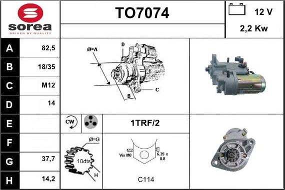 Sera TO7074 - Стартер autospares.lv