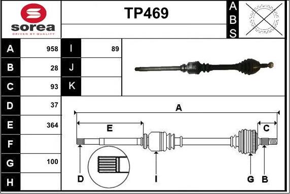 Sera TP469 - Приводной вал autospares.lv