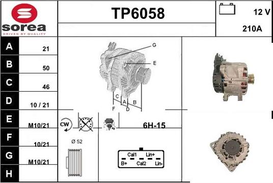 Sera TP6058 - Генератор autospares.lv