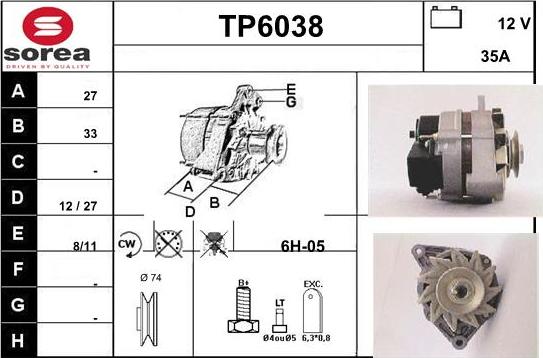 Sera TP6038 - Генератор autospares.lv